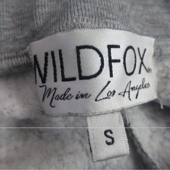 New Wildfox Couture Rose Gray Heather Embroidered Fleece Jogger Sweatpants Sz S - Picture 6 of 7